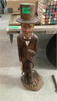 Abraham Lincoln Wood Carving 50” T