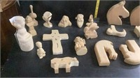 Assortment of different wood craft items