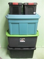 Five Assorted Totes With Lids