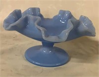 BLUE MILKGLASS CANDY DISH