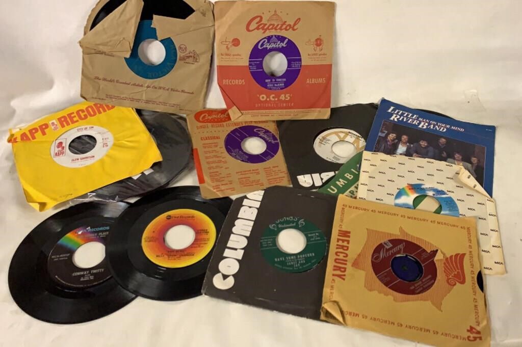 COLLECTIBLE 45RPM OLD RECORDS -AS IS