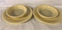 YELLOW FIESTA DINNER PLATES (2) PASTA BOWLS (2)