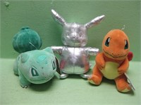 Pokemon Bulbasaur, Charmander & Pikachu Plush's