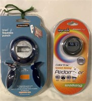 FISKARS SQUEEZE PUNCH AND WALKING PEDOMETER NEW