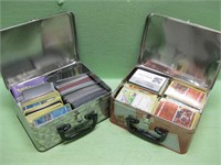 Two Pokemon Lunch Boxes With Assorted Cards