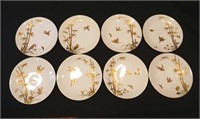 8 Minton gilt porcelain dinner plates