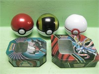 Five Pokemon Empty Tins - One Is Dented