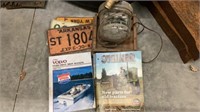 Book, License Plates, Meter Lamp