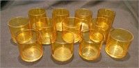12 Czechoslovakian yellow glasses