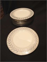 12 Castleton USA dinner plates with silver overlay