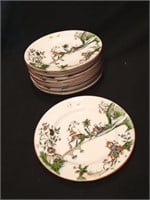 12 Royal Worcester chinoiserie dessert plates