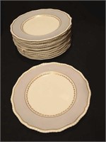 16 Royal Doulton plates, ruffle edge, gilt