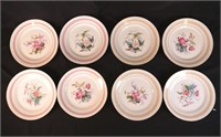 8 floral bread plates
