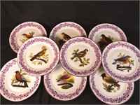 9 Royal Vienna bird dinner plates