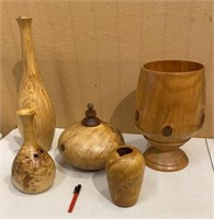 Hand-Made 5 pc. Decorative Real Wood Set