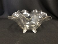 Ruffled Glass Footed Bowl
