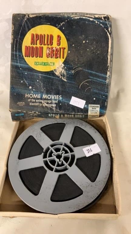 COLLECTIBLE APOLLO 8 MOON ORBIT 8MM TAPE REEL