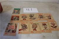 11 VTG DOUBLE SIDED VALENTINES, VERY COOL