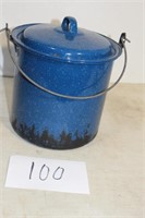 BLUE GRANITEWARE POT 9X8"