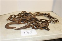 ANTIQUE HAND FOR LOG RAFT CHAIN, 14FT, RARE, HEAVY