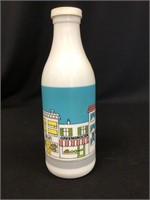 Milk Glass Bottle Street Scene 10"