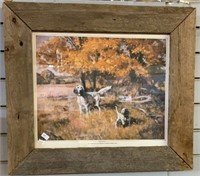 “FIRST POINT” RUSTIC WOOD FRAMED PICTURE  21x18