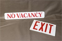 No Vacancy And Exit Signs