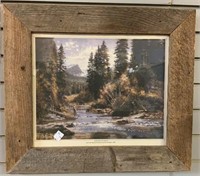 “SLOW DAYS-FAST WATER” RUSTIC WOOD FRAMED