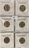 UNCIRCULATED JEFFERSON NICKEL LOT