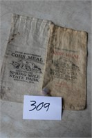 2 OLD SPRING MILL  STATE PARK  CORNMEAL BAGS