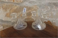 CUT GLASS CANDLE HOLDERS