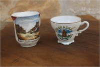 (2) SMALL WYOMING & NEBRASKA SOUVENIER CUPS