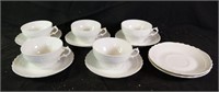 Group of Richard Ginori white cups and saucer
