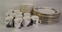 Crown Staffordshire jungle-themed china cups and