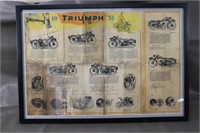Original 1931 Triumph Motorcycle Brochure - Framed