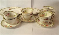 Group of Old Staffordshire tea cups & saucers