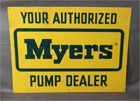 Vintage Myers Pump Dealer Advertising Sign