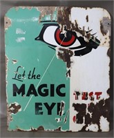 Antique Magic Eye Porcelain Sign