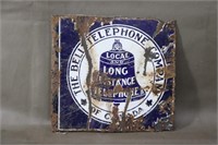 Bell Telephone Flanged Porcelain Sign