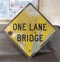 Vintage One Lane Bridge Sign