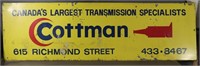 Large Vintage Cottman Transmission Sign