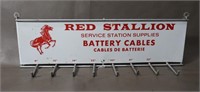 Vintage Red Stallion Battery Cable Display Rack