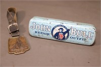 Vintage Bucyrus Erie Key Fob and Tyre Repair Tin