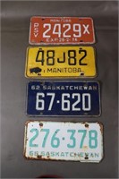 4 Vintage License Plates