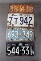 Antique Ontario License Plates