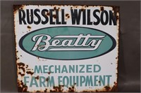 Vintage Russell Wilson Beatty Equip Sign