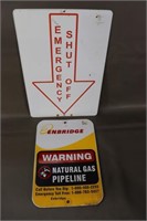 2 Signs - Warning Natural Gas Pipeline, Emergency