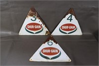 3 Vintage Shur-Gain Building Signs - Metal