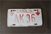 Canada Military Government License Plate