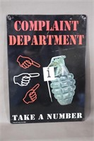 Novelty Sign - Complaint Department